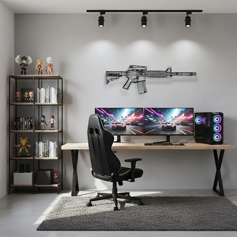 Gaming Desk Mat - CIFbuy M4 Rifle AR15 Gun Silhouette