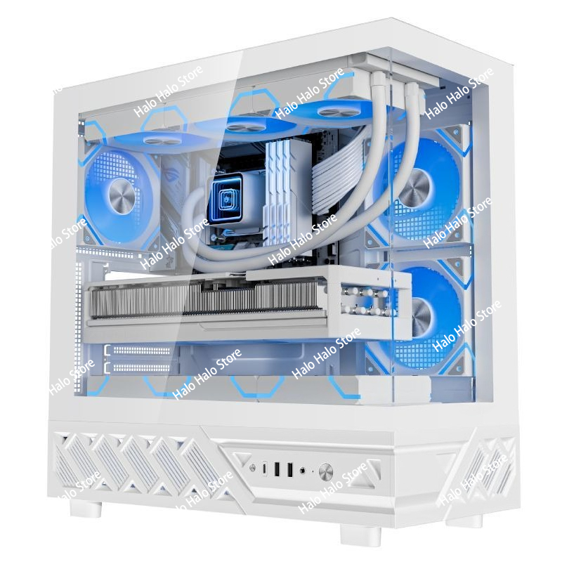 Pc Gaming Liquid - Casing PC ATX White Seaview Kaca
