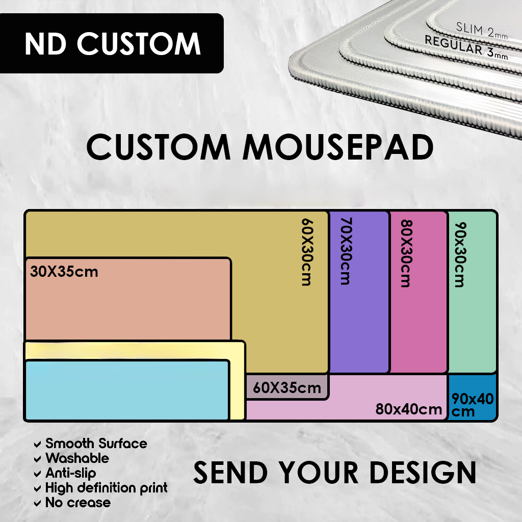 Gaming Desk Mat - Alas Mouse Desain Khusus Tahan Air