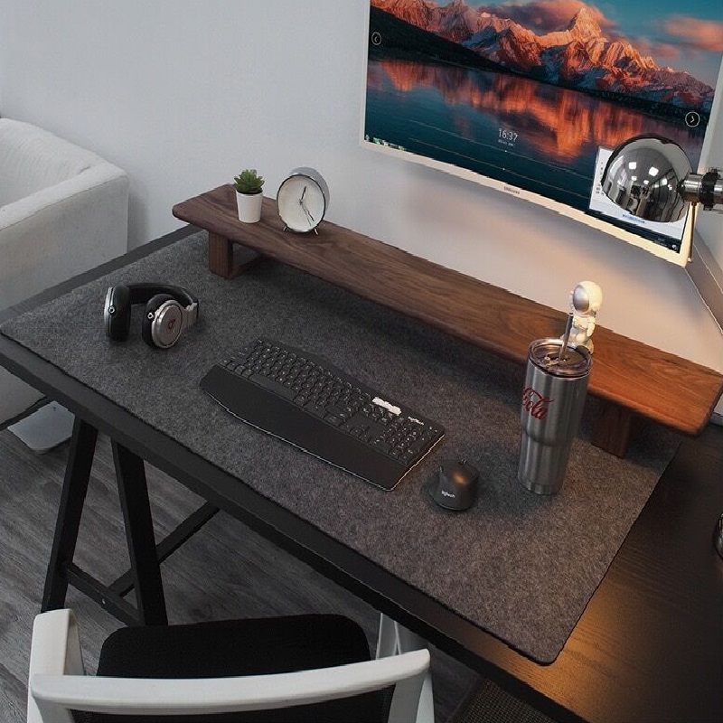 Gaming Desk Mat - Alas Mouse Gaming Besar Abu-abu Tua