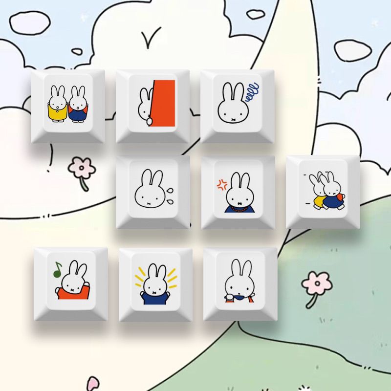 Keycap kelinci Miffy baru, kar - Custom Keycaps ulasan dan harga