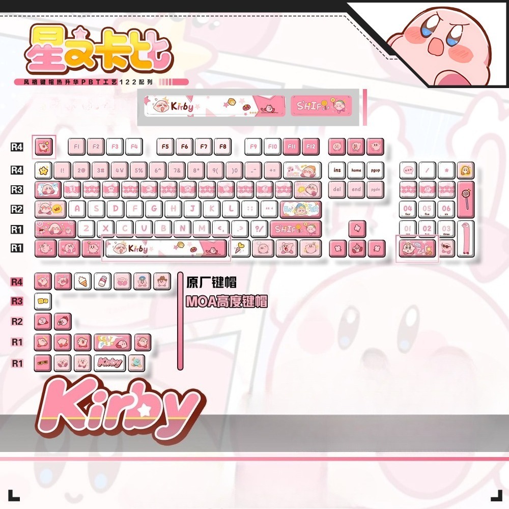 Keycap Anime Kirby Lucu, Tutup - Custom Keycaps ulasan dan harga