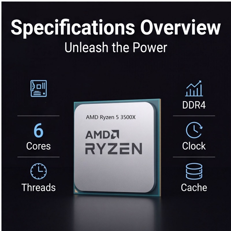 Prosesor AMD Ryzen 5 3500X 3.6 - Pc Gaming Mid Range ulasan dan harga