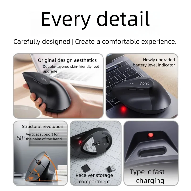 Mouse Nirkabel Vertikal Inphic - Pc Gaming Gta 6 ulasan dan harga