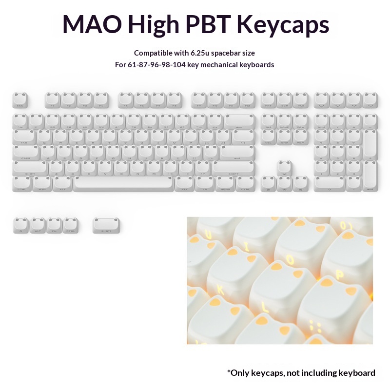 113 Key MAO Keycaps Transparan - Custom Keycaps ulasan dan harga