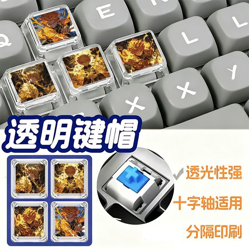 Keycap Demon Slayer Zenitsu, k - Custom Keycaps ulasan dan harga