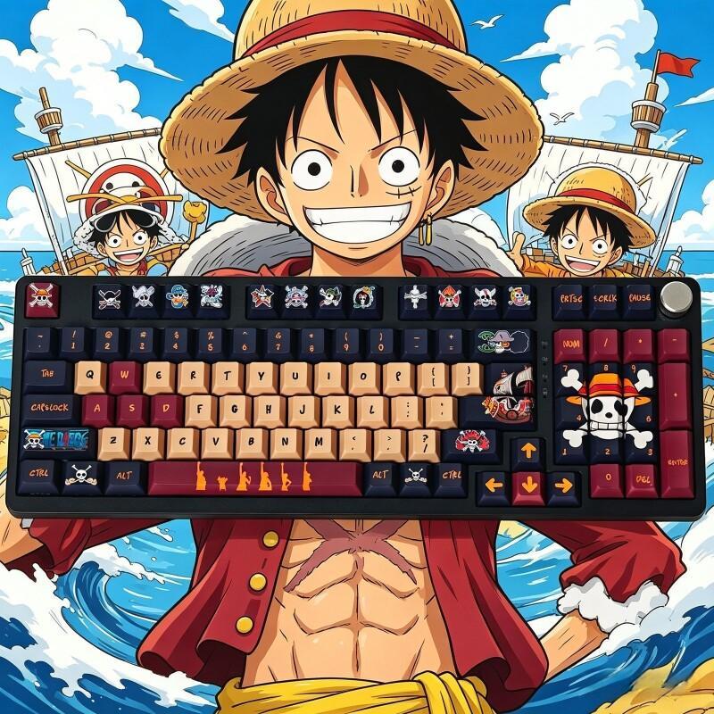 BANDAI One Piece Monkey D. Luf - Custom Keycaps ulasan dan harga